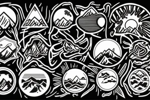 Mountain nature elements tattoo idea
