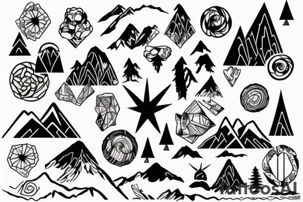 Mountain nature elements sisu tattoo idea