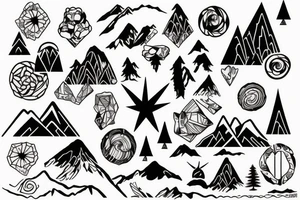 Mountain nature elements sisu tattoo idea