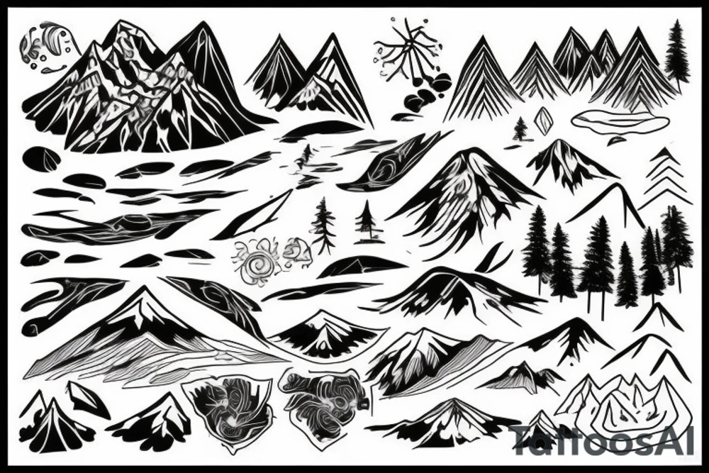 Mountain nature elements sisu tattoo idea