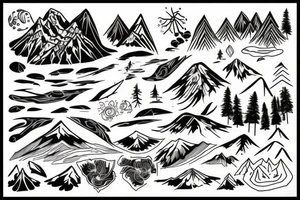 Mountain nature elements sisu tattoo idea