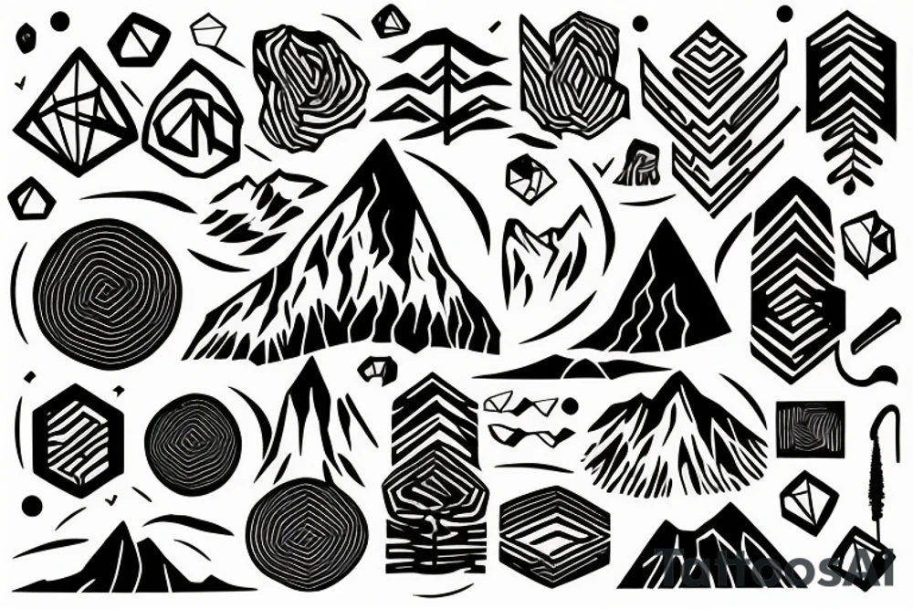 Mountain nature elements sisu tattoo idea