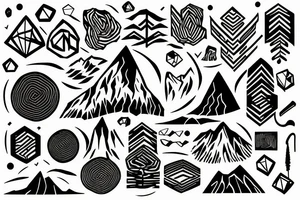 Mountain nature elements sisu tattoo idea