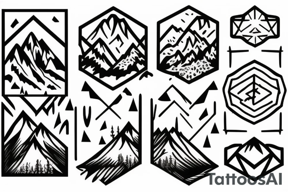 Mountain nature elements sisu tattoo idea