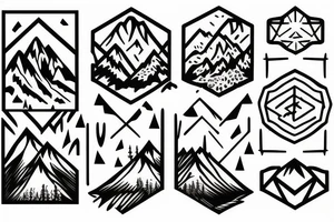 Mountain nature elements sisu tattoo idea