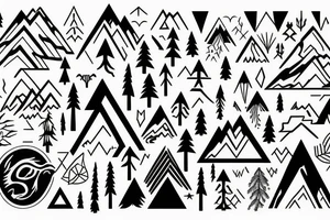 Mountain nature elements sisu tattoo idea