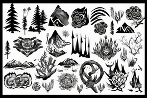 Mountain nature elements sisu tattoo idea