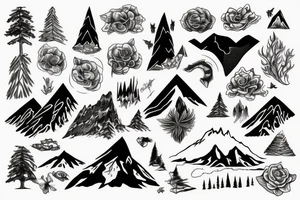 Mountain nature elements sisu tattoo idea