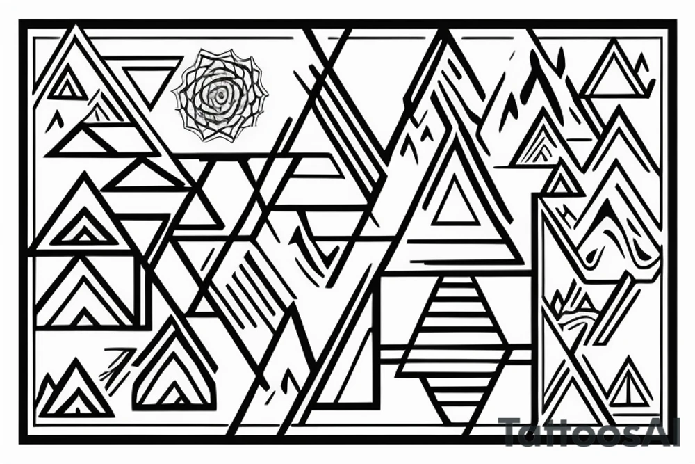 Bowen knot with mountain tattoo idea