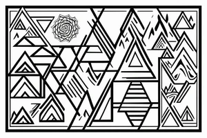 Bowen knot with mountain tattoo idea