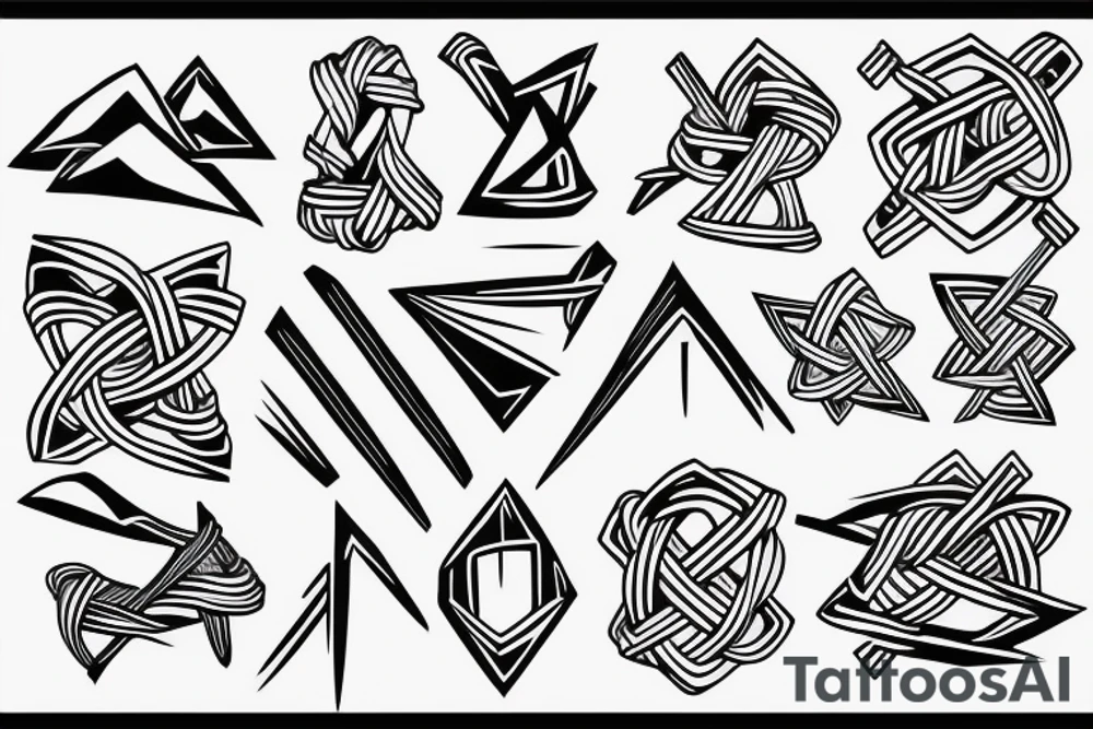 Bowen knot with mountain tattoo idea