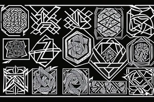 Bowen knot in octagon with mountain tattoo idea