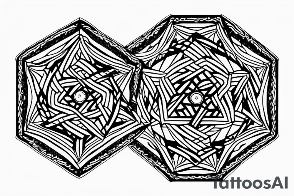 Bowen knot in octagon with mountain tattoo idea