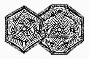 Bowen knot in octagon with mountain tattoo idea