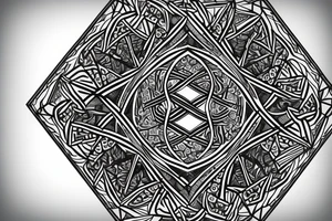 Bowen knot in octagon with mountain tattoo idea
