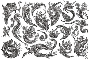 dacian draco floral tattoo idea