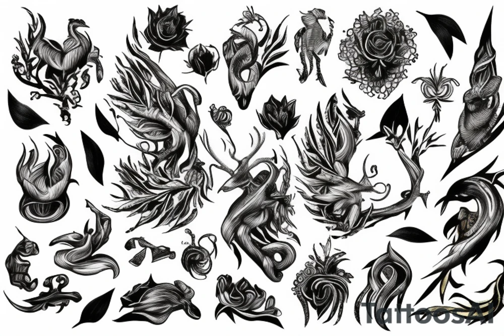 Dacian Draco, nature, flower tattoo idea