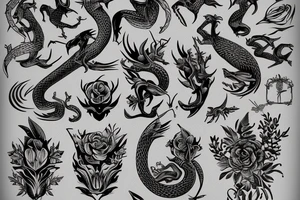 Dacian Draco, nature, flower tattoo idea
