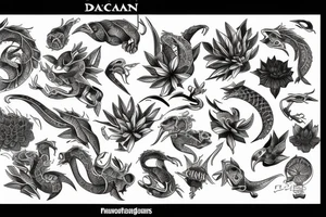 Dacian Draco, nature, flower tattoo idea