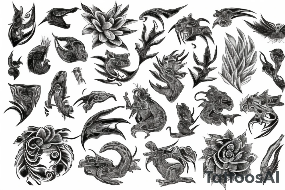 Dacian Draco, nature, flower tattoo idea