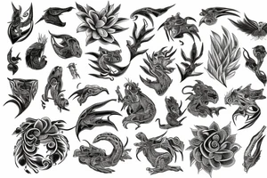 Dacian Draco, nature, flower tattoo idea