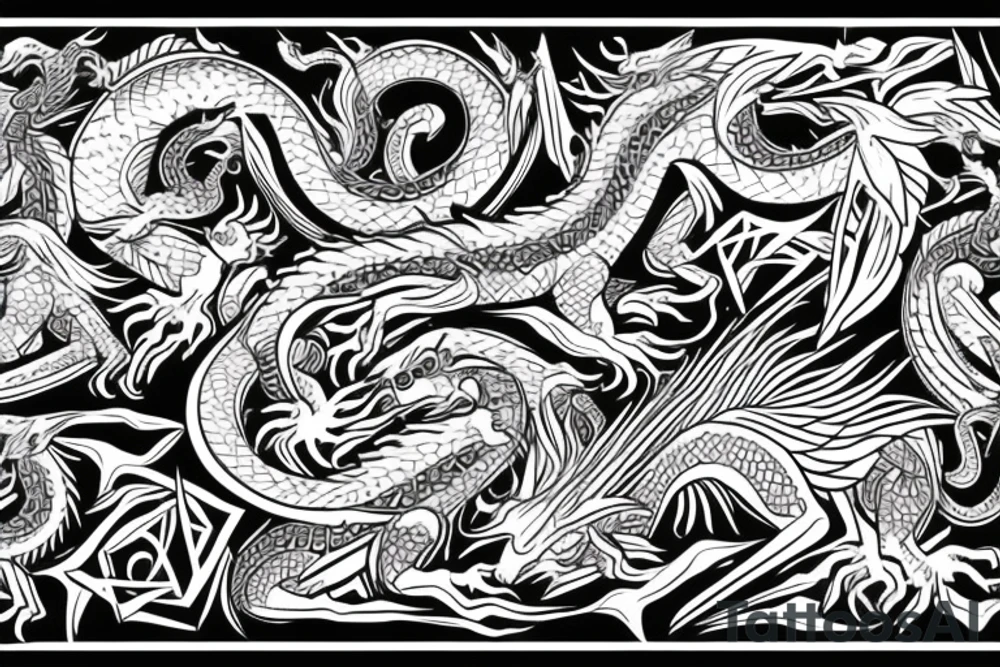 Tiki Maori dragon tattoo idea