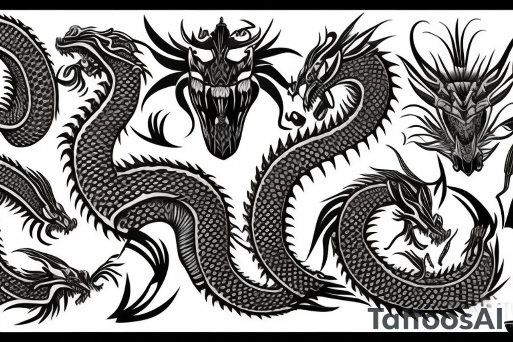 Tiki Maori dragon tattoo idea