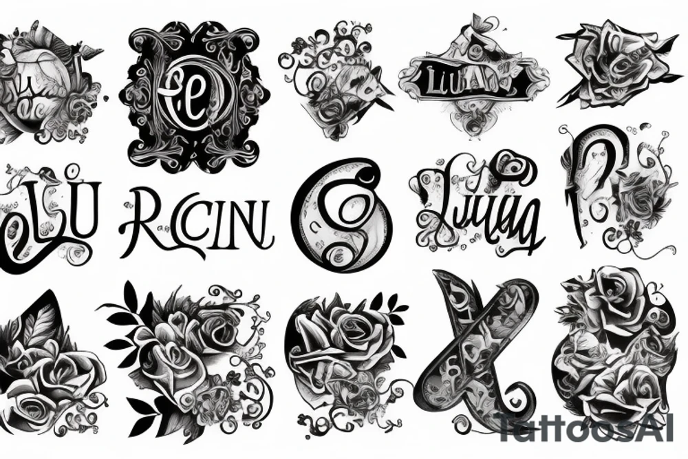 Robin and Lucar letters tattoo idea