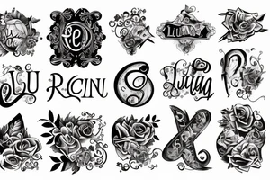 Robin and Lucar letters tattoo idea