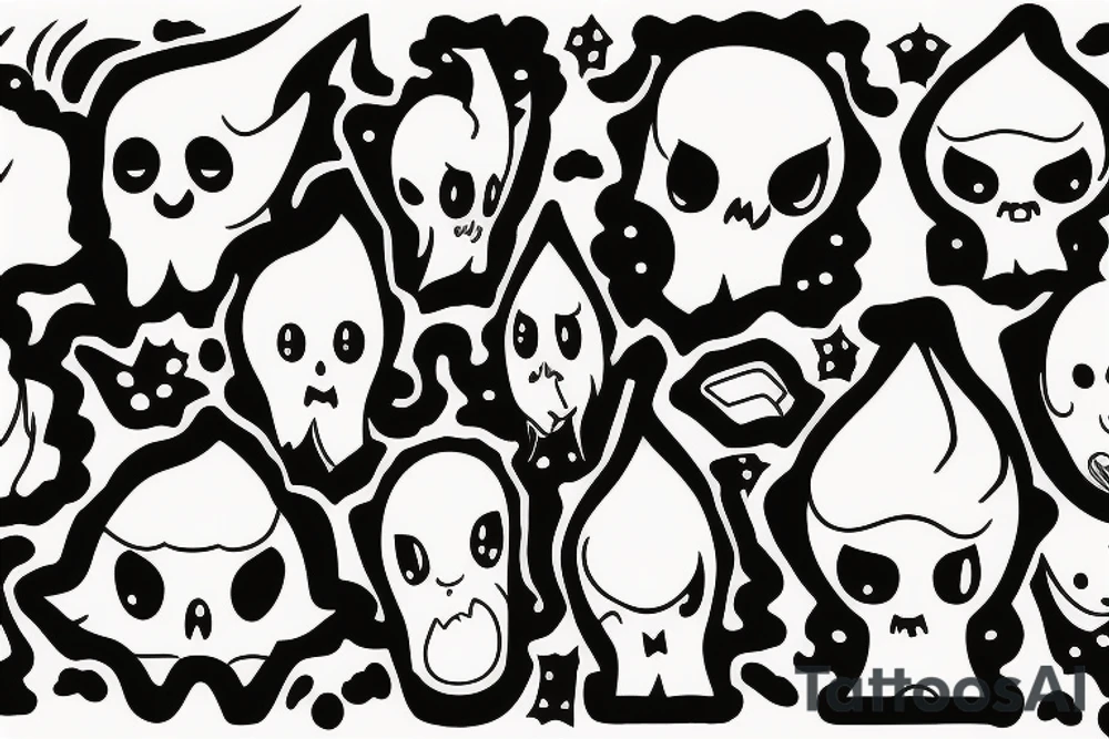 cute ghost tattoo idea