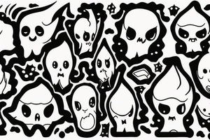 cute ghost tattoo idea