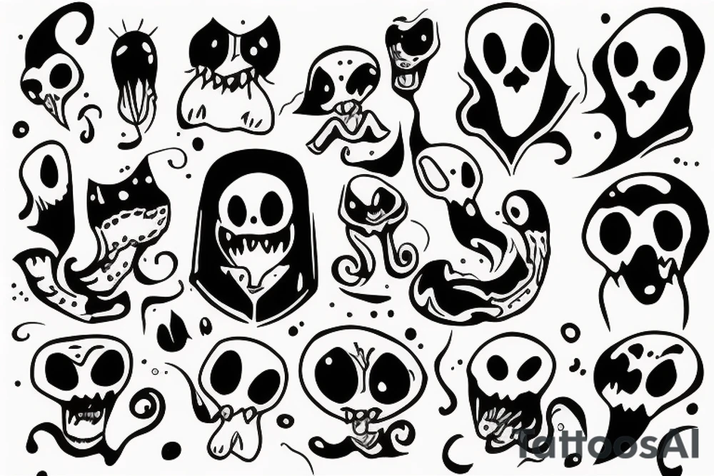 Adorable ghost tattoo idea
