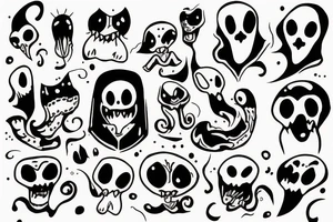 Adorable ghost tattoo idea