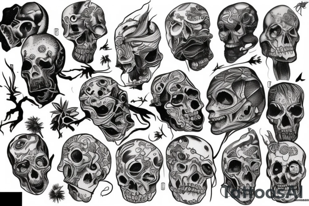 the last living humans in a populated ghost town tattoo idea