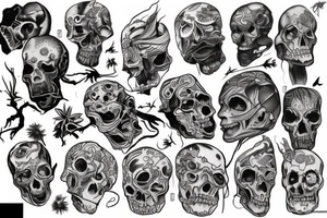 the last living humans in a populated ghost town tattoo idea
