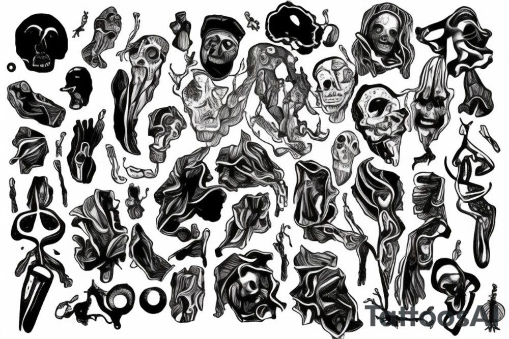 the last living humans in a populated ghost town tattoo idea