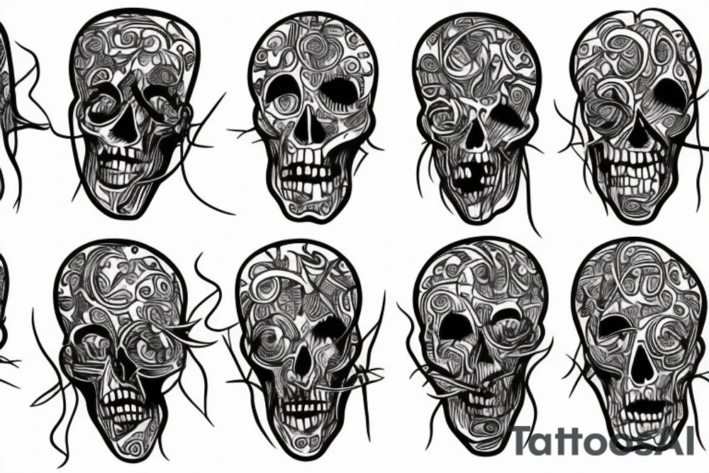 the last living humans in a populated ghost town tattoo idea