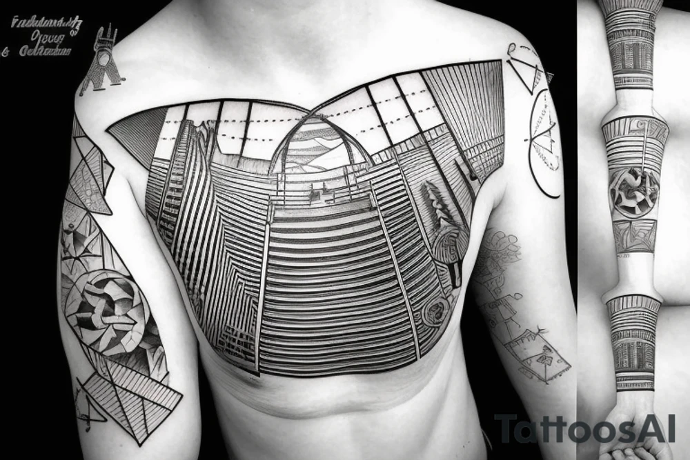 golden gate bridge with geometric features tattoo idea golden gate bridge with geometric features tattoo idea