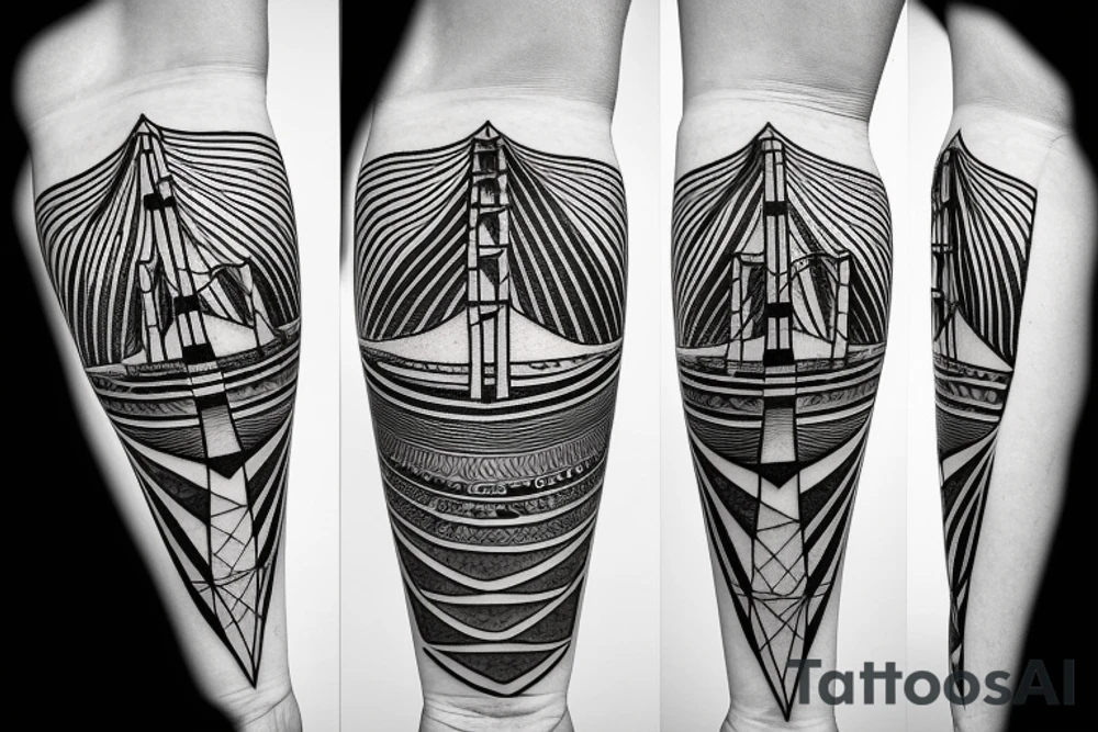 golden gate bridge with geometric features tattoo idea golden gate bridge with geometric features tattoo idea