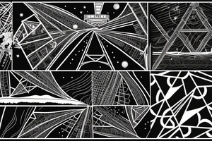 golden gate bridge under a geometric night sky tattoo idea