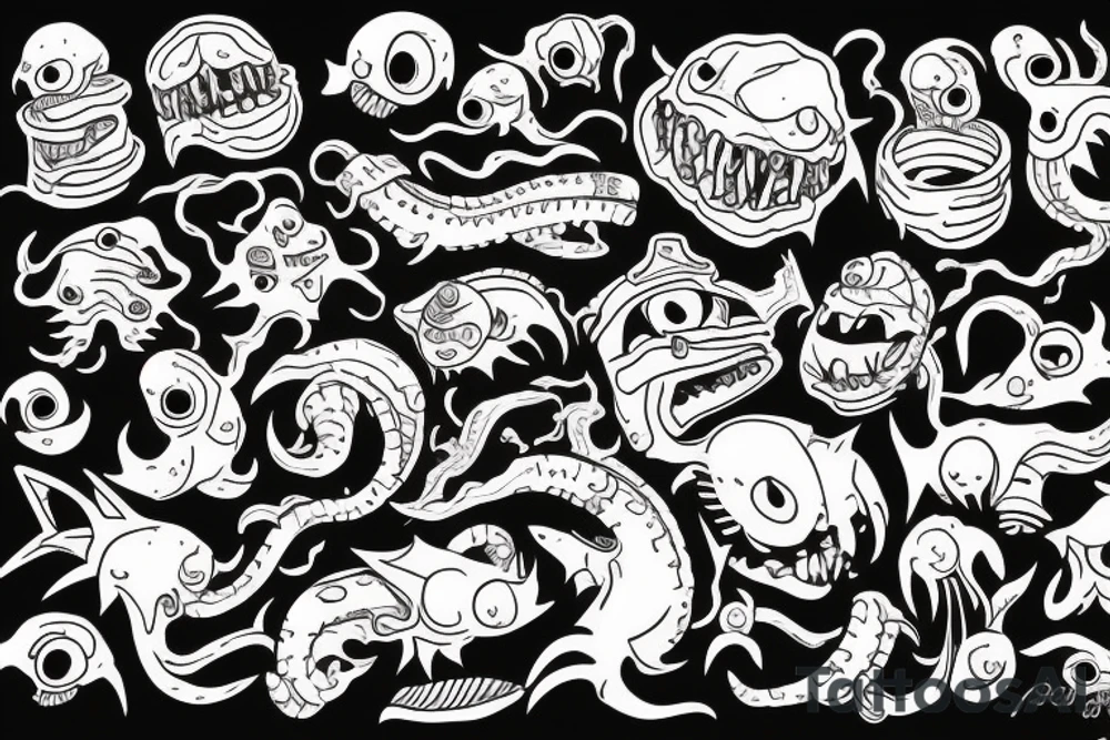 Ship being dragged down by kracken tattoo idea