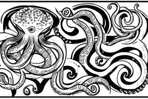 Ship being dragged down by octopus tattoo idea
