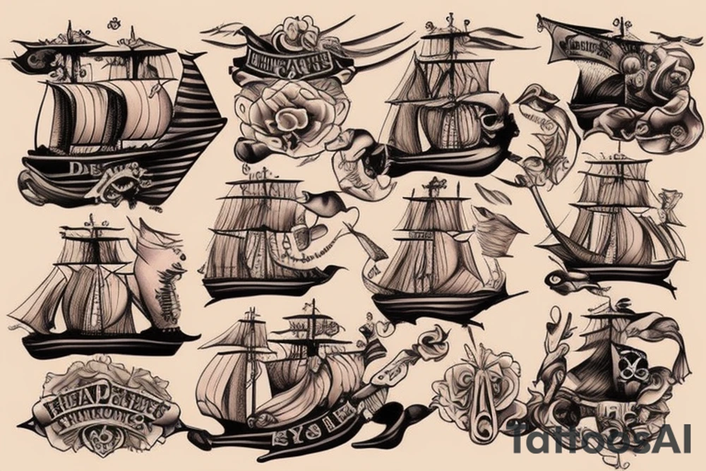 Pirate ship tattoo idea