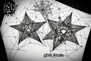 golden gate bridge with geometric stars tattoo idea
