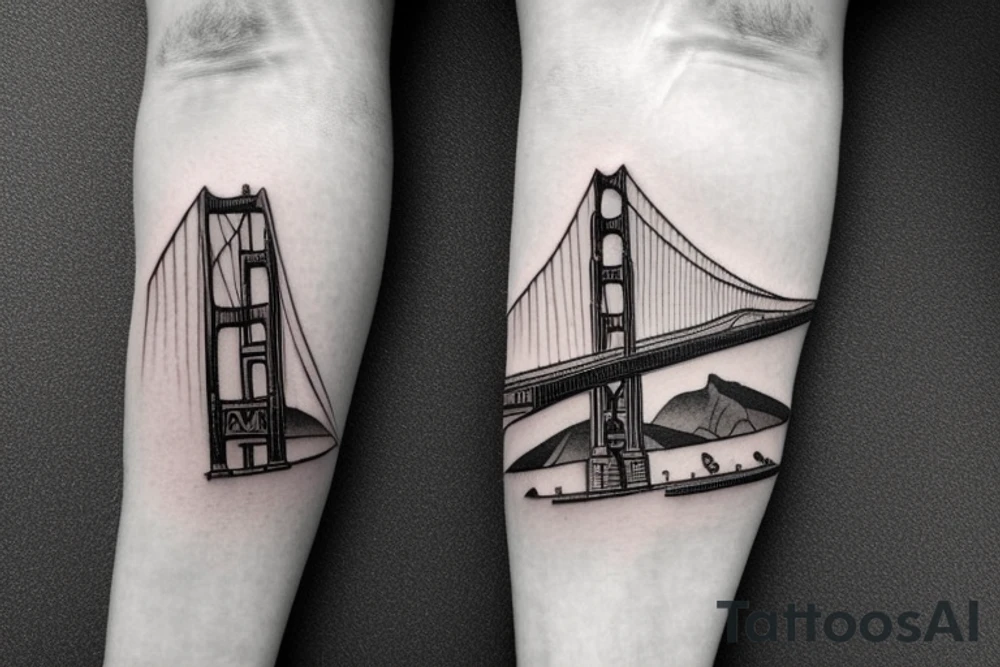golden gate bridge on shoulder tattoo idea