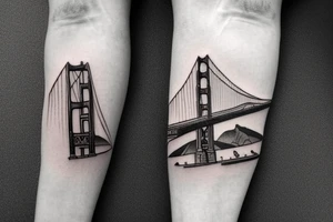 golden gate bridge on shoulder tattoo idea