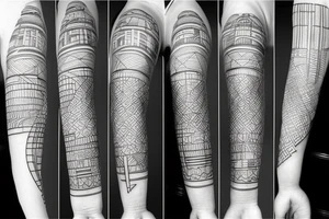 lighthouse with geometric features tattoo idea