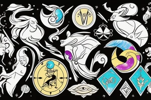 Cancer pisces and Gemini astrological signs tattoo idea