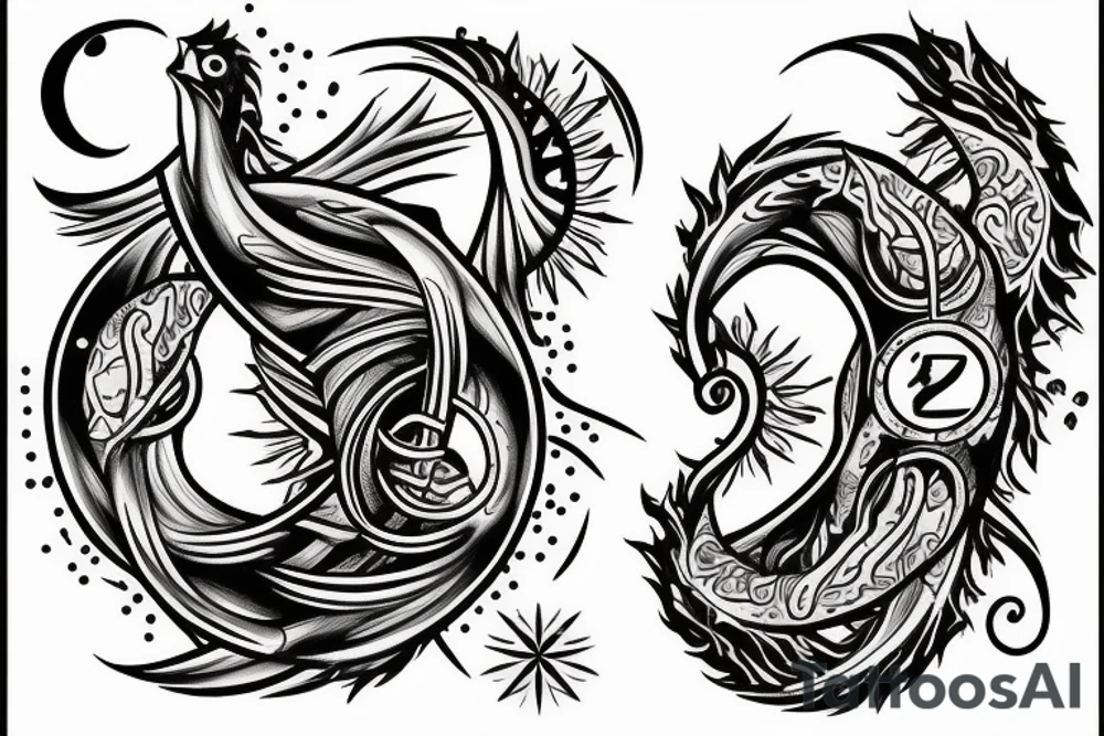 Cancer pisces and Gemini astrological signs tattoo idea