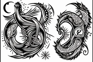 Cancer pisces and Gemini astrological signs tattoo idea